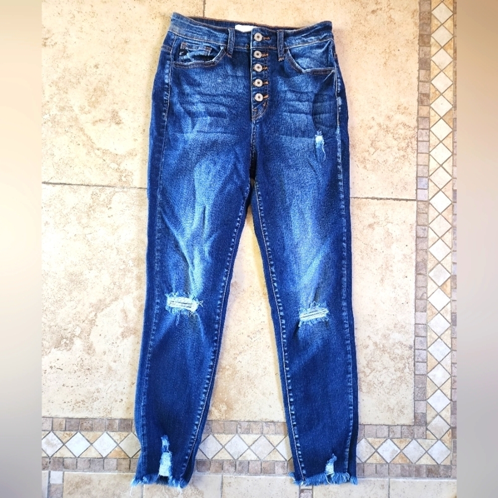 KanCan Dark Blue Distressed Skinny Jeans